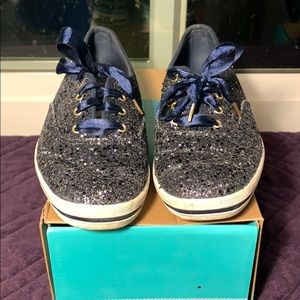 Kate Spade Navy Glitter Keds (Women’s) 8.5